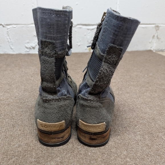 SOREL (Size 6) Major Carly Ankle Boots Suede Lace Up Zipper - Picture 4 of 8